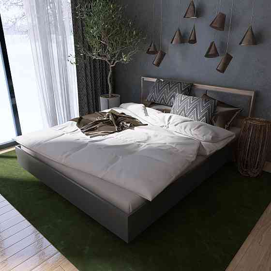 Кровать двуспальная (ламельный каркас) Эверест Сити-1600 200,5х168,8х82,6 см Дуб сонома/Графит (DTM-071115) Львов