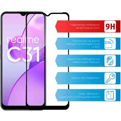 Стекло защитное ACCLAB Full Glue Realme C31 (1283126540721) Винница
