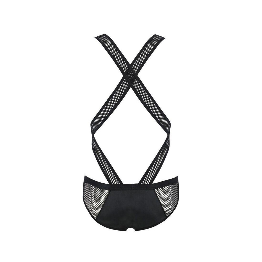 Мужское эротическое сетчатое боди Passion 045 VICTOR XXL/XXXL Black, экокожа, сетка Sex Aura Киев - изображение 6