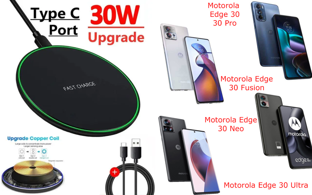 Бездротовий зарядний пристрій Copper до 30W для Motorola Edge 2023, USB-C, LED Київ - фото 5