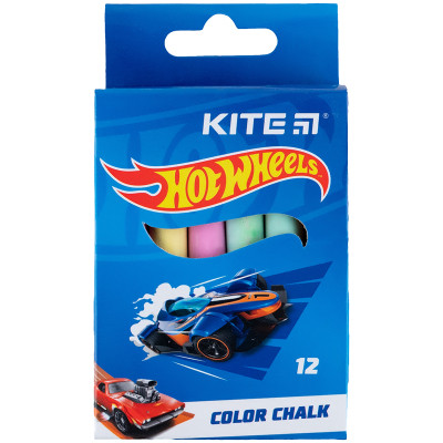 Мел Kite цветные Jumbo Hot Wheels, 12 цветов (HW24-075) Винница - изображение 1