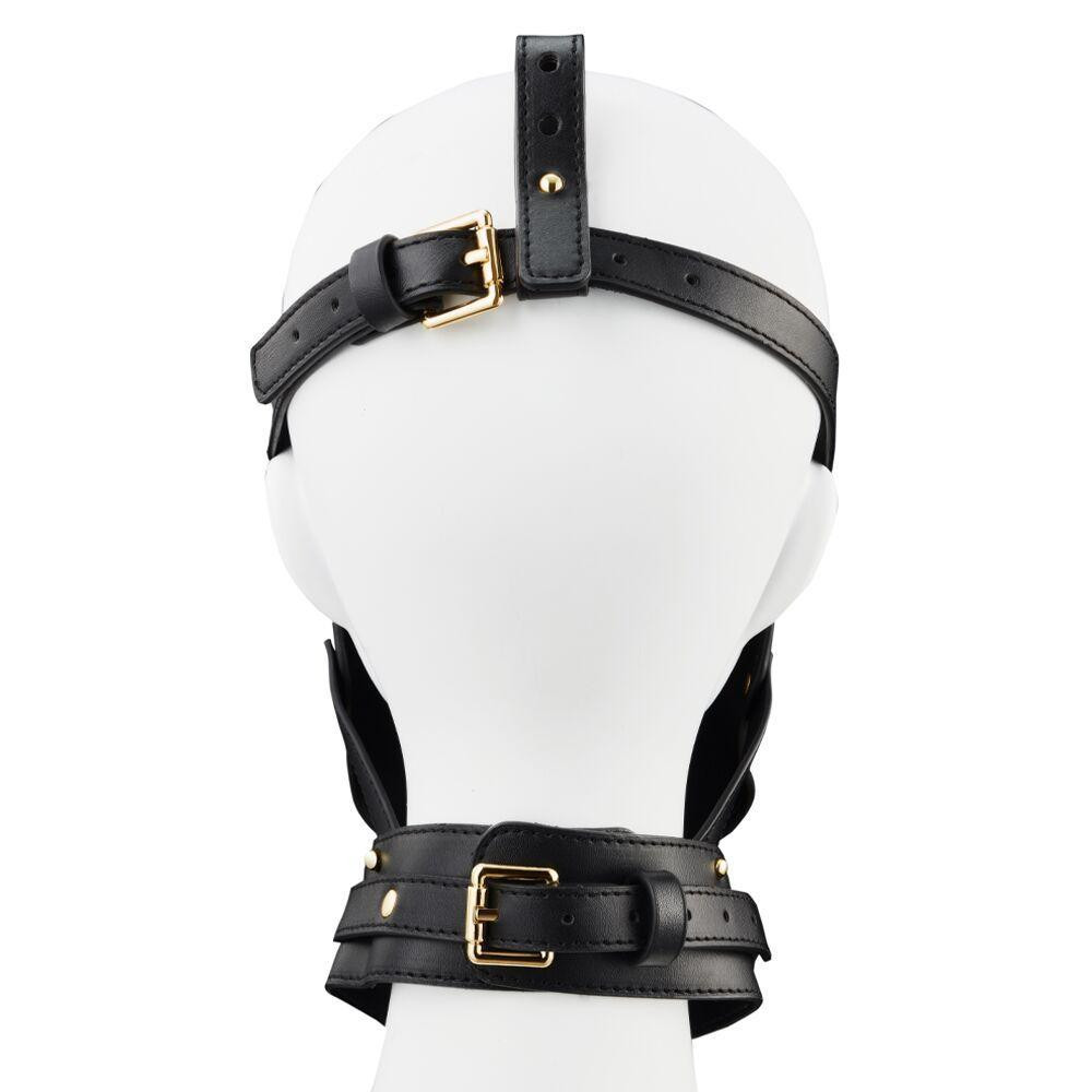 Маска-збруя для орального сексу з повідцем LOCKINK SEVANDA Blowjob Head Muzzle with Leash Sex Aura Київ - фото 9