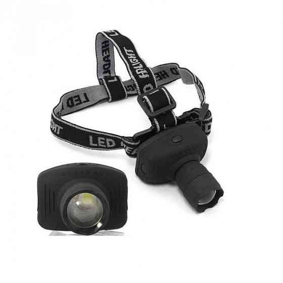 Тактичний налобний ліхтар із зумом BIGEM BM-005 дальністю 100м на батарейках, три режими роботи Кам'янець-Подільський