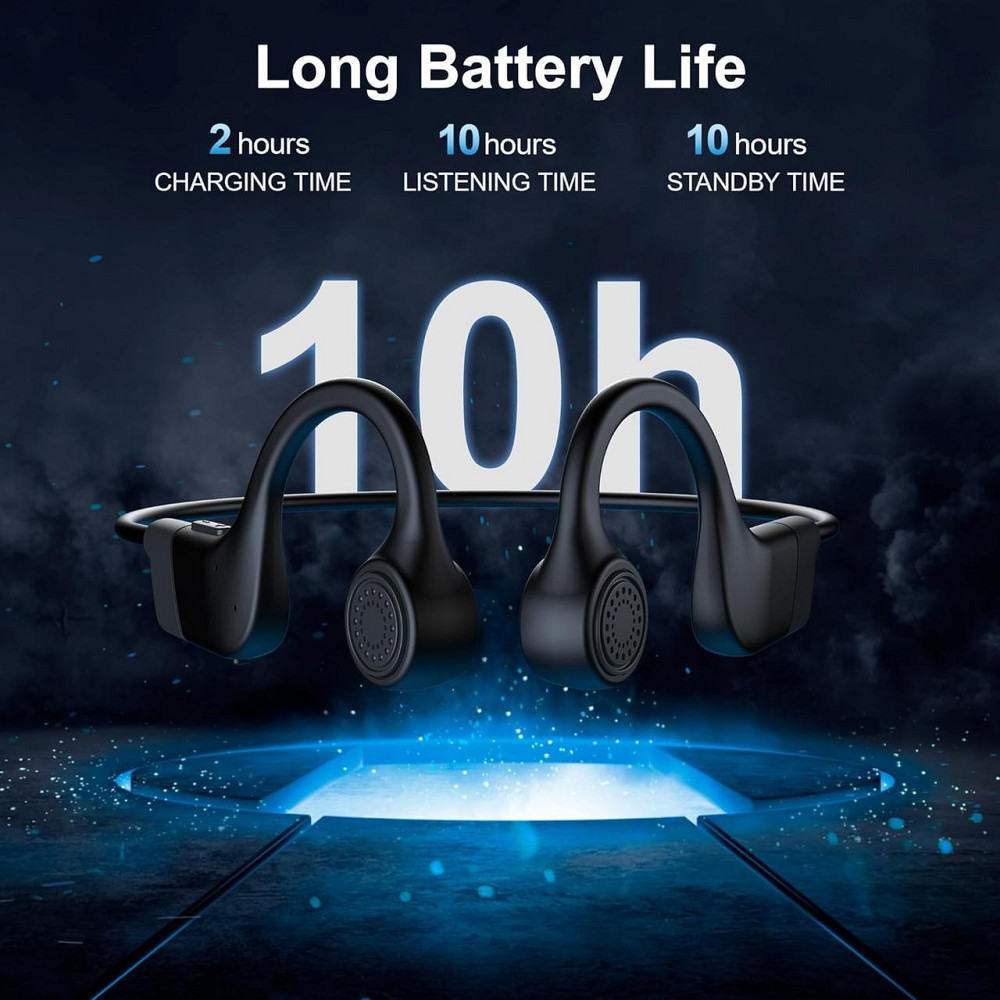 Навушники Hanmer Bone Conduction Bluetooth 5.3, бездротові спортивні навушники відкритого типу, кісткова провідність, IP55, чорні Київ - фото 5