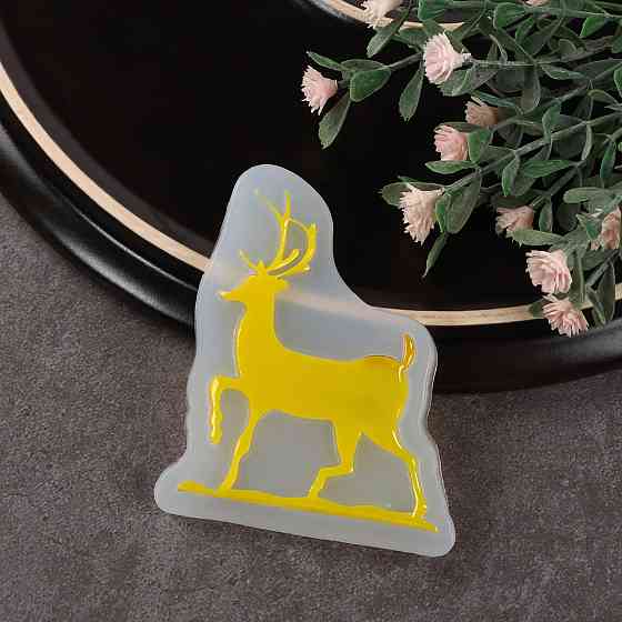 Молд силиконовый Олень новогодний 68 на 55 мм серый Киев