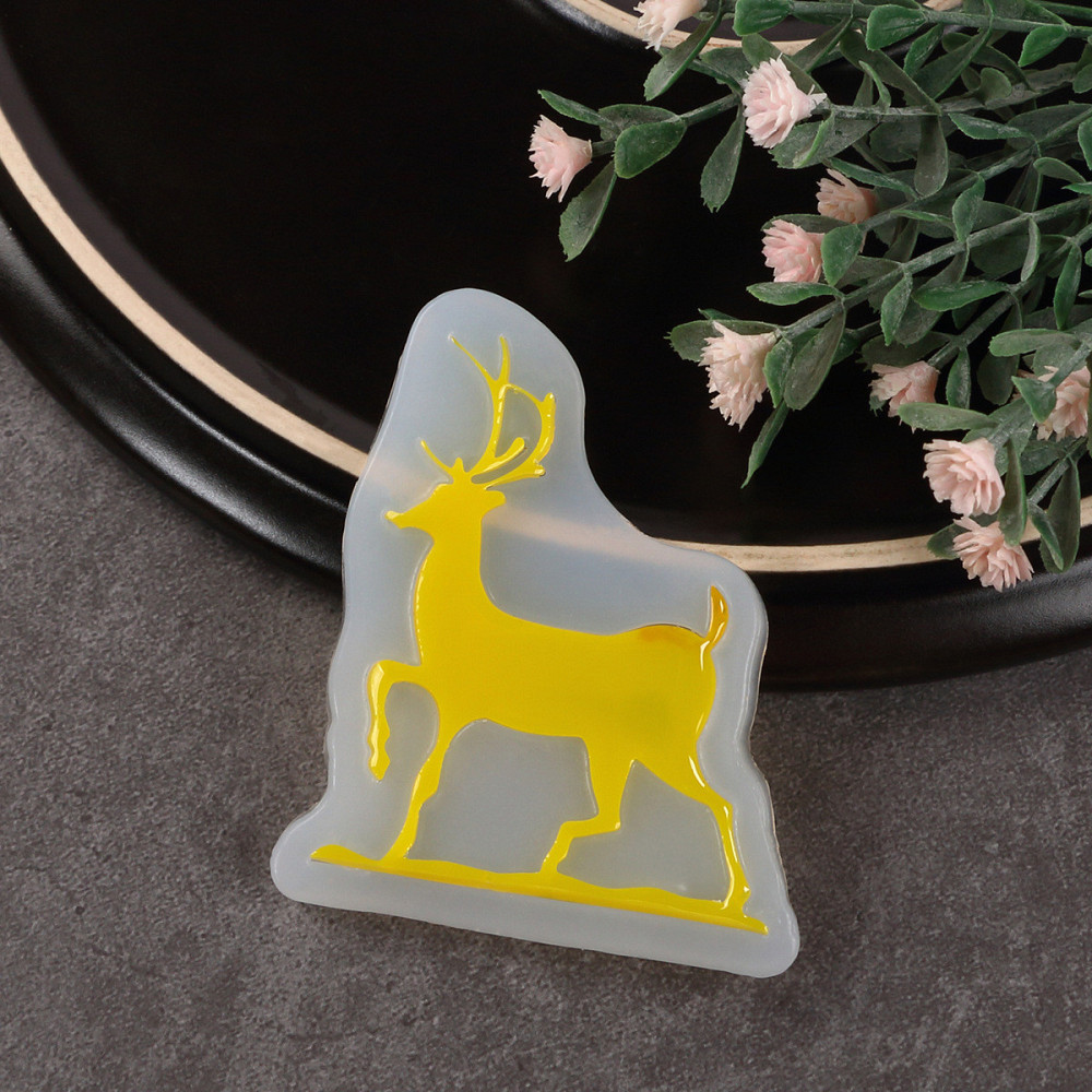 Молд силиконовый Олень новогодний 68 на 55 мм серый Киев - изображение 6