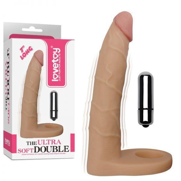 Тілесна насадка-вібратор для подвійного проникнення 7" The Ultra Soft Double-Vibrating 17 см Sex Aura Київ - фото 2
