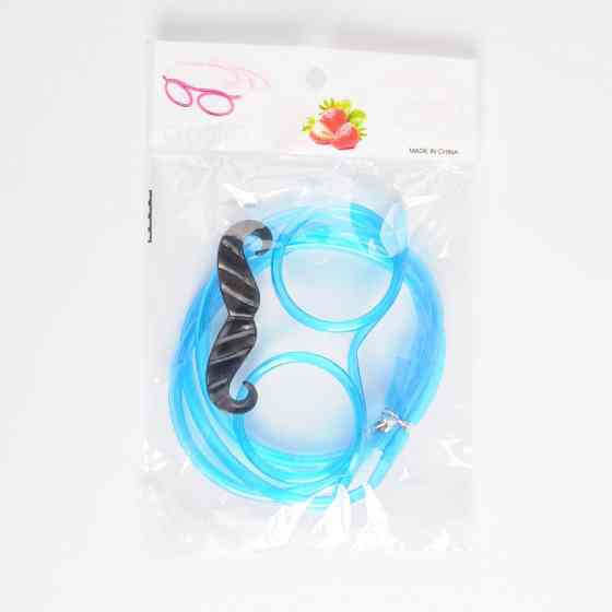 Окуляри трубочка дитячі з вусами для пиття one size блакитний Київ