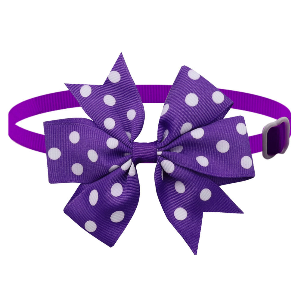 Бантик на шию для собак та котів one size фіолетово-білий Київ - фото 1