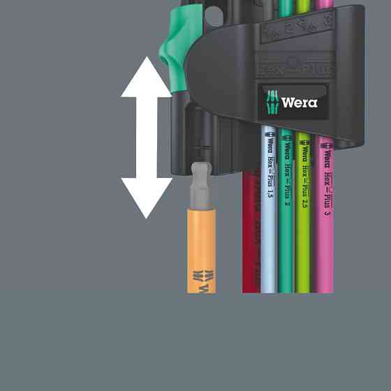 Набор цветных шестигранных ключей с наконечником Torx 9 шт Wera 05024179001 Одесса