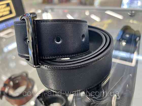 Широкий чоловічий ремінь з італійської шкіри синього кольору 40 мм PS Leather Київ