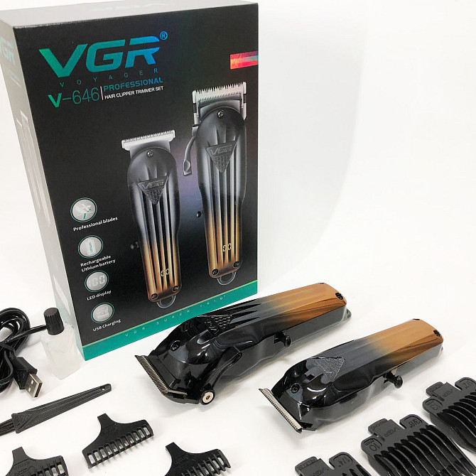 Комплект VGR 2 в 1 V-646 акумуляторна машинка для стрижки SR-174 та триммер Київ - фото 6