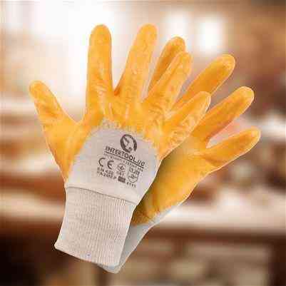 Рукавички жовті з нітриловим покриттям, неповний облив Долоні 4589 Харків