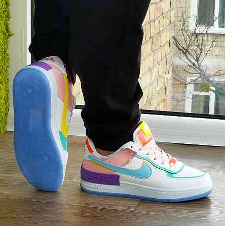 Кросівки Nike Force Білі Жіночі Шкіряні Найк Форси Shadow Різнобарвні (розміри: 37,38,39,40) Відео Огляд — 13 Дніпро