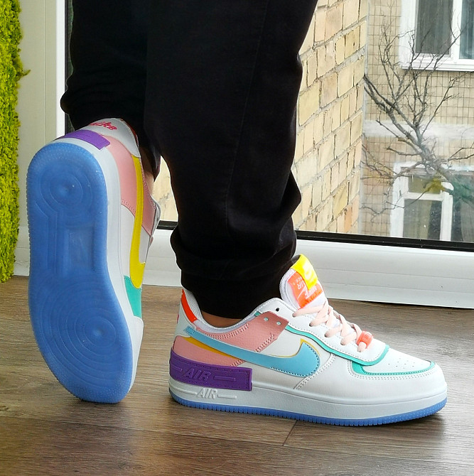 Кроссовки Nike Force Белые Женские Кожаные Форсы Разноцветные Найк (размеры: 37,38,39,40) Видео Обзор - 13 Днепр - изображение 5