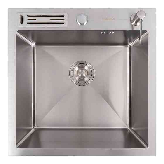 Кухонна мийка нержавійка 50*50 Valeso Handmade з підставкою для ножів (3,0/0,8) Коломия