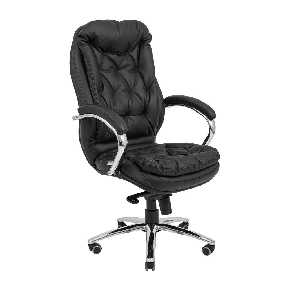 Офисное Кресло Руководителя Venice М3 MultiBlock Хром Кожа Lux Черный Киев - изображение 1