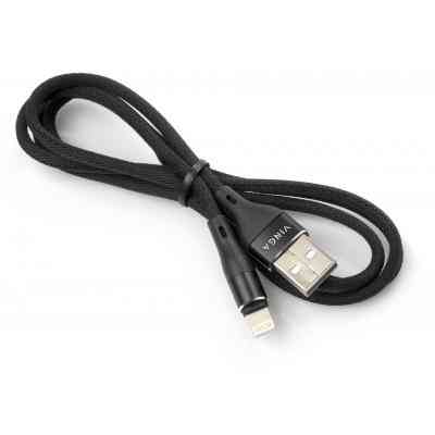 Дата кабель USB 2.0 AM to Lightning 1.0m cylindric nylon back Vinga (VCPDCLCANB1BK) Вінниця