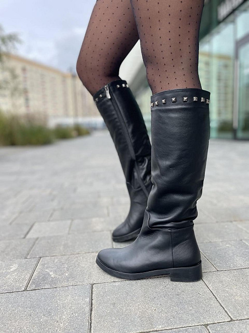 Nivelle Чоботи жіночі демісезонні весна-осінь на низькому ходу чорні з натуральної шкіри 5464/2 Коломыя - изображение 1