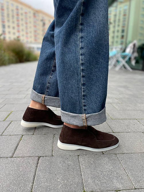 Лоферы женские Notta bene коричневые натуральная замша осень-весна размеры 36-40 (T-0224) Коломия - фото 5