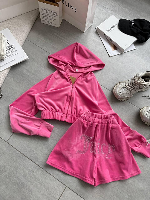 Женский стильный повседневный велюровый костюм Розовый, 42/44 Одесса - изображение 1