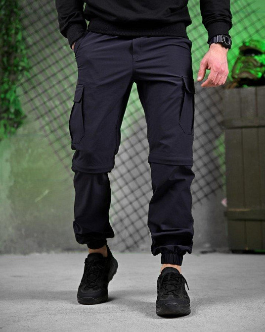 Мужские летние такатические штаны трансформер шорты Дснс синие Одесса - изображение 3