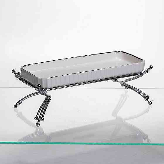 Yiwu Порцелянове блюдо для сервірування на металевій підставці 37×18×5 (см) блюдо для подачі за Коломыя