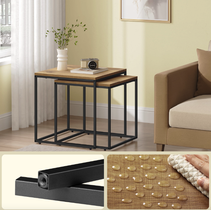 Комплект журнальних столиків Leobert Nika квадратні натуральний Киев - изображение 5