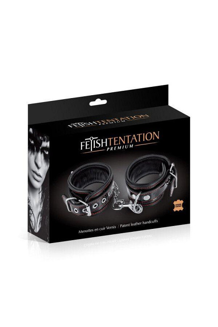 Наручники Fetish Tentation Premium Patent leather handcuffs Sex Aura Київ - фото 4