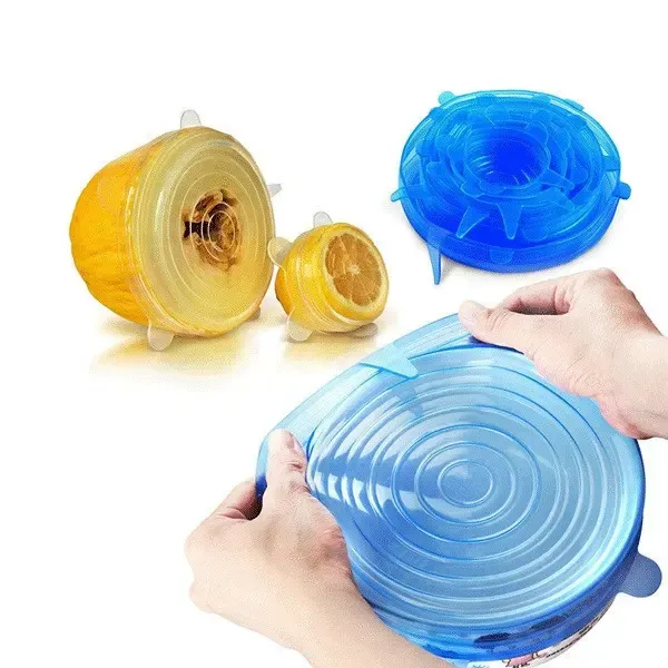 Набор силиконовых крышек, пленок для хранения продуктов Silicon Lids 6 штук Коломия - фото 3