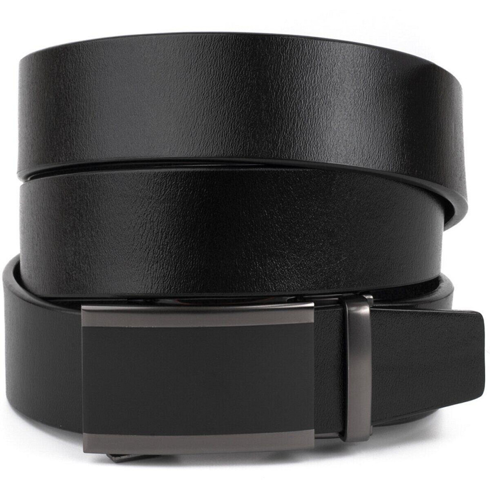 Ремінь чоловічий c затемненою пряжкою і чорною вставкою Vintage 20284 Чорний Київ - фото 7