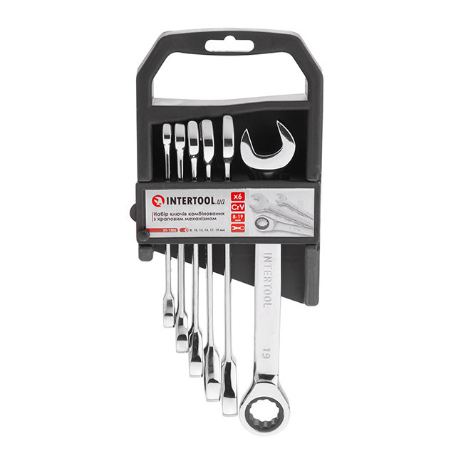 Комплект комбінованих ключів INTERTOOL 8/10/13/15/17/19 - 6 комбі ключів для автосервісу Львів - фото 1