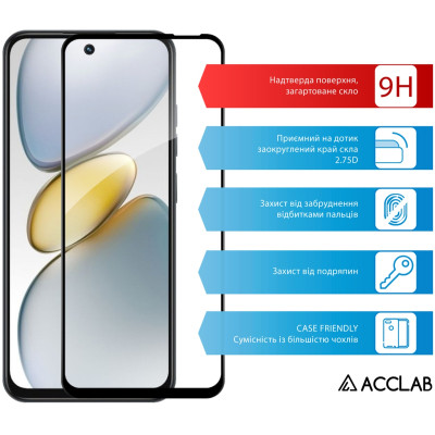 Скло захисне ACCLAB Full Glue Tecno Spark Go 1 Black (1283126607745) Вінниця - фото 3