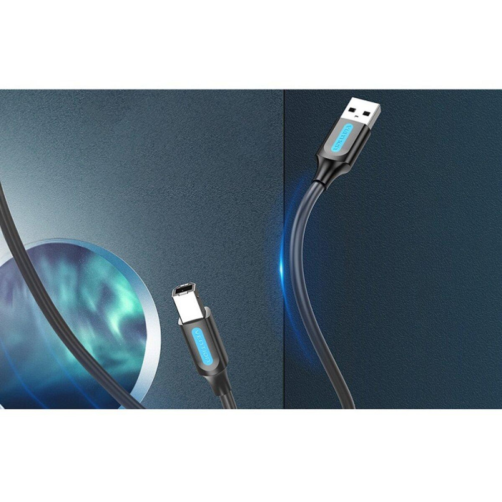 Кабель Vention для принтера USB 2.0 A "тато" - B "тато" Cable 1.5M Black PVC Type COQBG Одеса - фото 3