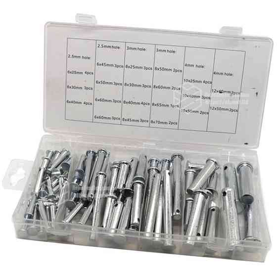 Пальці з капелюшком під шплінт набір 60 шт., 6 мм - 12 мм, 20 видів пальців в одному наборі Мукачево