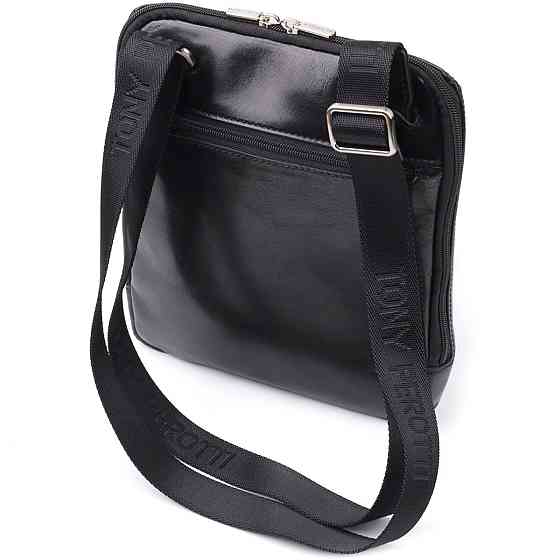 Мужская сумка через плечо из гладкой натуральной кожи Tony Perotti 20855_1 (9137-20 nero) Черный Киев