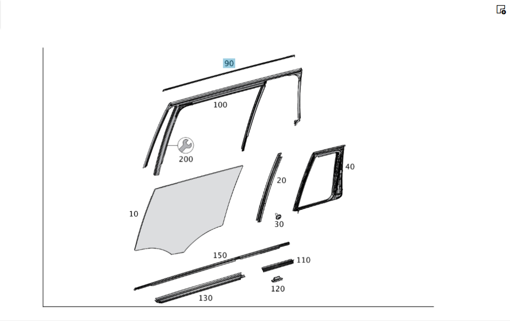 Mercedes-Benz  A1667357400 Хром молдинг задніх правих дверей над склом GL/GLS X166 Одеса - фото 9
