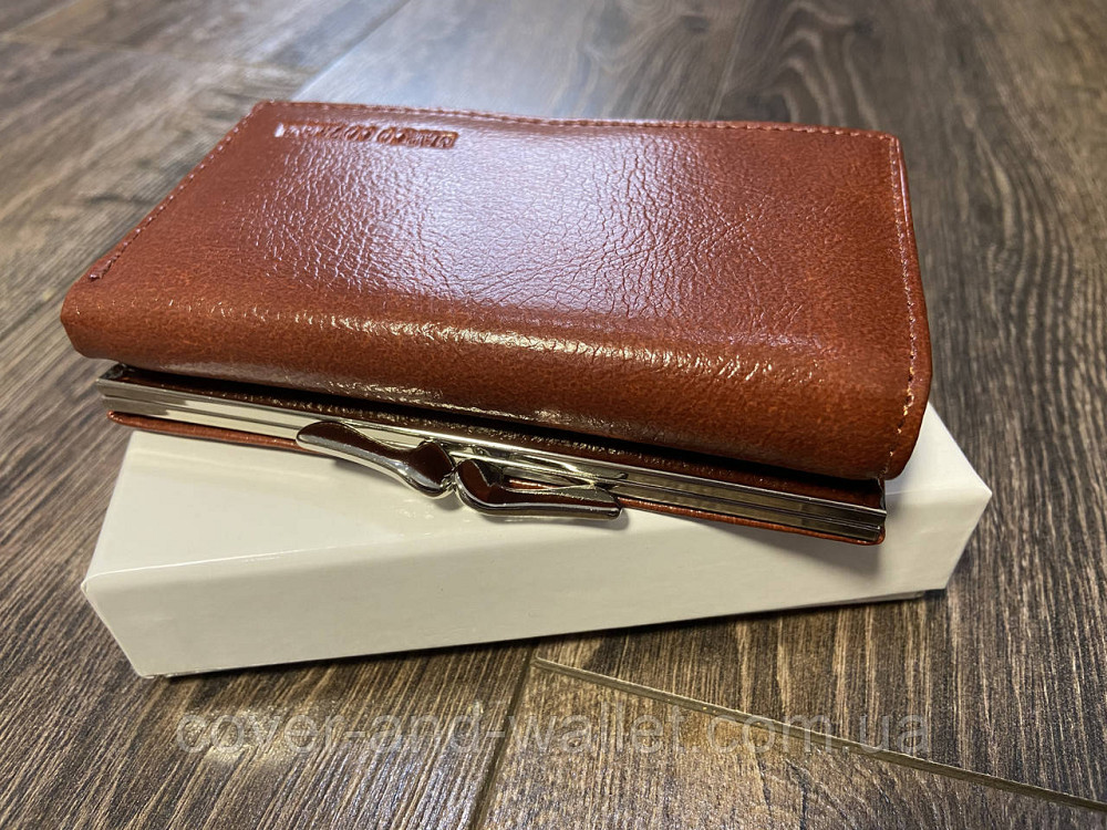 Компактний жіночий шкіряний гаманець з монетницею світло-коричневий Marco Coverna Київ - фото 2