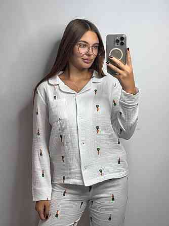 Женский комплект из натуральной ткани Морковка, Молочный, XL-2XL Харьков