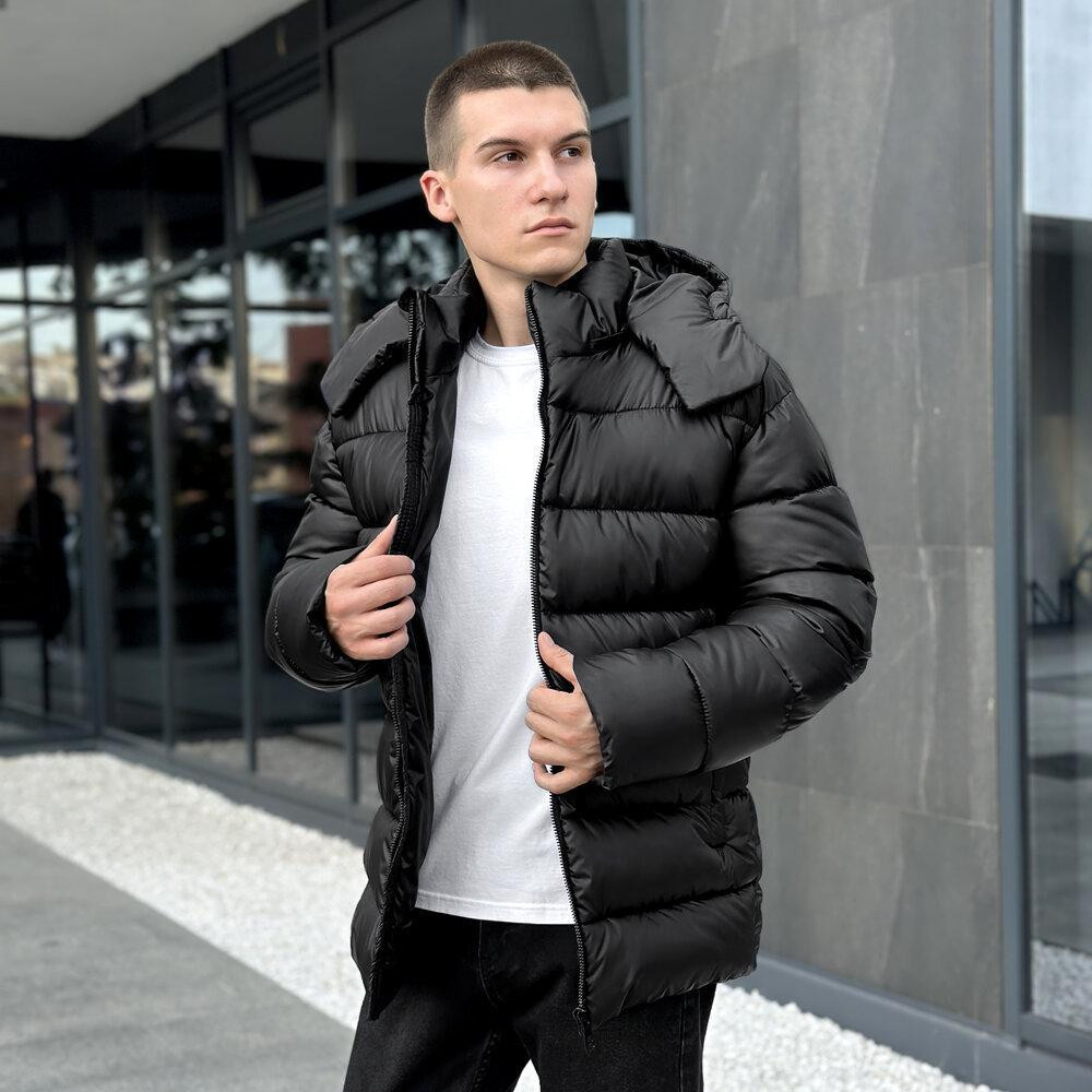 Мужская зимняя куртка Пуховик Pobedov Snowfall Теплая с капюшоном зима черная Одесса - изображение 5