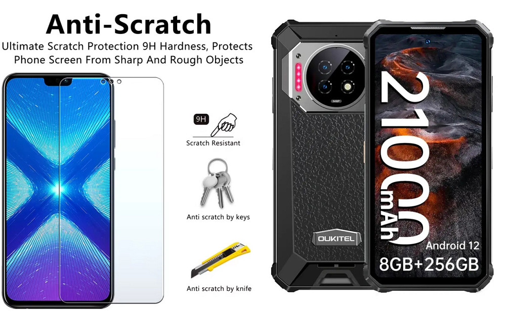 Захисне скло NeoGlass для Oukitel WP19, WP19 Pro 2023 – надпрозоре та стійке Київ - фото 1