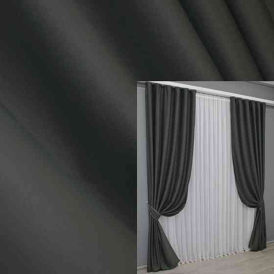 Комплект готових штор VR-Textil Блекаут Midnight № 1400ш Темно-сірий 100х270 см 2 шт (31-0036) Київ