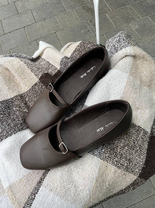 Roberto Netti Балетки женские Roberto Netti шоколадные натуральная кожа квадратный носок (3025) Коломия - фото 1