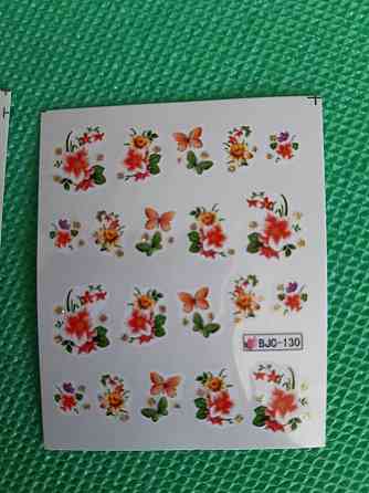 Наклейка на ногти бабочки с цветочками - размер стикера 6*5см, инструкция по применению есть в описании товара Киев