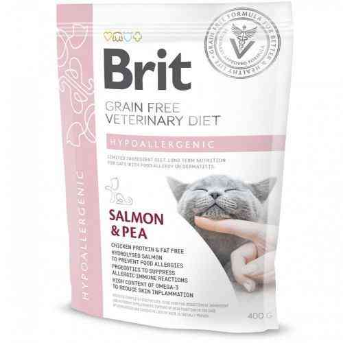 Сухий корм Brit GF VetDiet Cat Hypoallergenic для кішок, з харчовою алергією й нестерпністю, з лососем і горохом, 400 г Київ