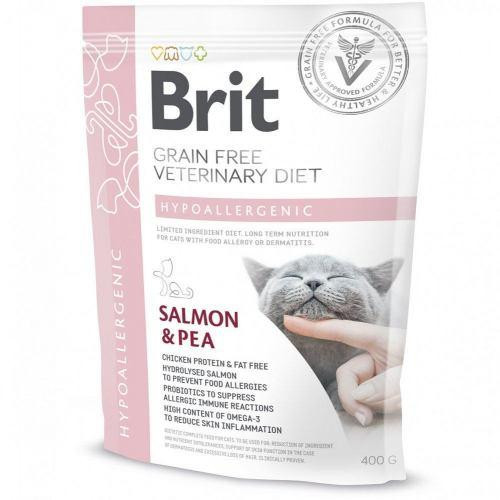 Сухий корм Brit GF VetDiet Cat Hypoallergenic для кішок, з харчовою алергією й нестерпністю, з лососем і горохом, 400 г Київ - фото 1