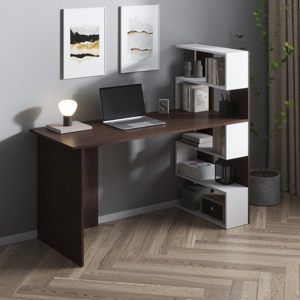 Комп’ютерний стіл VAYS M-15, письмовий з полицями праворуч, ЛДСП, 142×60×123 см – для дому, навчання, офісу Львів - фото 8