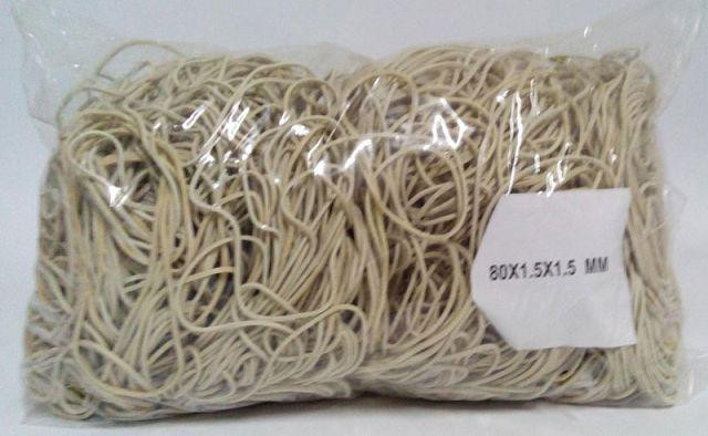 Резинка цветная №80 ( белая ) *1,5мм  1 кг 