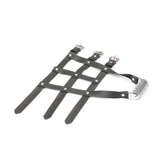 Кожаная портупея для голеностопа со шпорами Liebe Seele Leather High Heel Ankle Harness Silver Sex Aura Киев