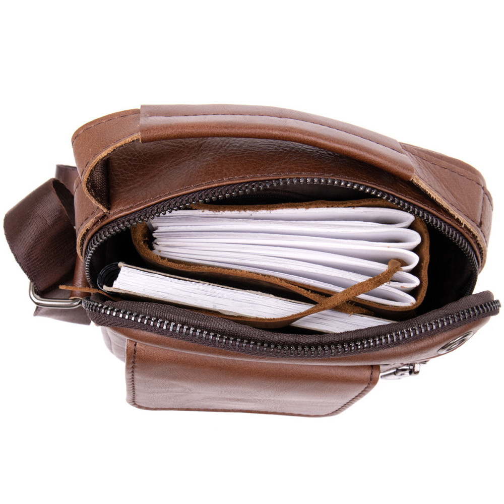 Мессенджер з отвором для навушників чоловічий Vintage 20414 Коричневий Київ - фото 6